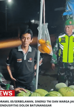 Patroli Malam Koramil 05/Serbelawan, Sinergi TNI Dan Warga Jaga Kondusifitas Dolok Batunanggar