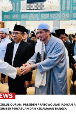 Peringatan Nuzulul Qur’an, Presiden Prabowo Ajak Jadikan Al-Qur’an Sumber Persatuan dan Kedamaian Bangsa