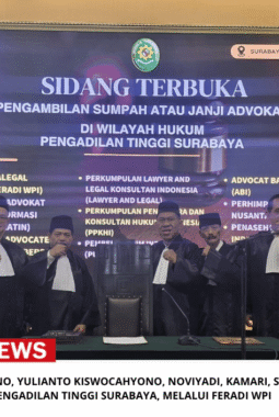 Dwi Siswanto, Siswono, Yulianto Kiswocahyono, Noviyadi, Kamari, Sumpah Advokat di Pengadilan Tinggi Surabaya, Melalui FERADI WPI