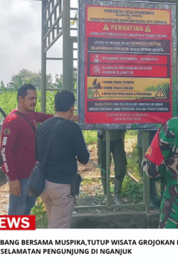 Perhutani KPH Jombang Bersama Muspika,Tutup Wisata Grojokan Demi Keselamatan Pengunjung Di Nganjuk