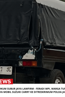 Didampingi Kuasa Hukum SUBUR JAYA LAWFIRM – FERADI WPI, Warga Tuntang Laporkan Hilangnya Mobil Suzuki Carry ke Ditreskrimum Polda Jateng