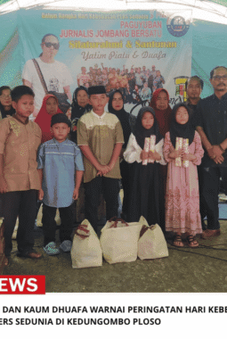 Santunan Anak Yatim dan Kaum Dhuafa Warnai Peringatan Hari Kebebasan Pers Sedunia di Kedungombo Ploso