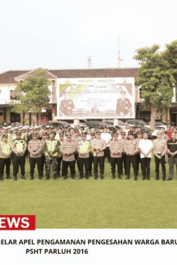Polres Jombang Gelar Apel Pengamanan Pengesahan Warga Baru PSHT Parluh 2016