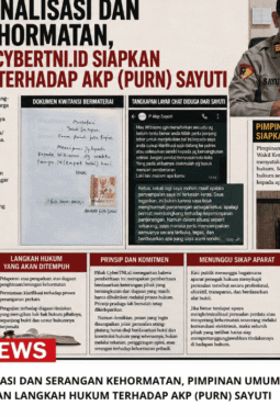 Dugaan Kriminalisasi dan Serangan Kehormatan, Pimpinan Umum CyberTNI.id Siapkan Langkah Hukum terhadap AKP (Purn) Sayuti