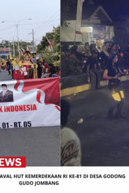 KEMERIAHAN KARNAVAL HUT KEMERDEKAAN RI KE-81 DI DESA GODONG GUDO JOMBANG