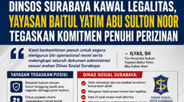 Dinsos Surabaya Kawal Legalitas, Yayasan Baitul Yatim Abu Sulton Noor Tegaskan Komitmen Penuhi Perizinan