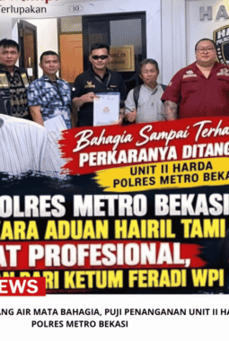 Hairil Tami Berlinang Air Mata Bahagia, Puji Penanganan Unit II Harda Polres Metro Bekasi