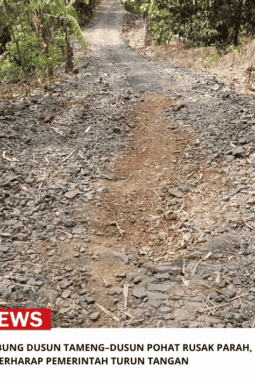 MIRIS! JALAN PENGHUBUNG DUSUN TAMENG–DUSUN POHAT RUSAK PARAH, WARGA BERHARAP PEMERINTAH TURUN TANGAN