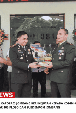 Moment HUT TNI ke-81, Kapolres Jombang Beri Kejutan kepada Kodim 0814, Sat Radar 405 Ploso dan Subdenpom Jombang